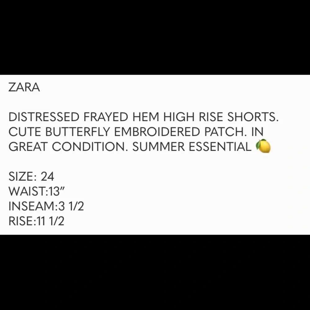 🦋Zara Butterfly Distressed Jean Shorts! - Picture 9 of 9